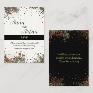 Winter Wedding Elegant Inspirivity Modern RSVP Enclosure Card