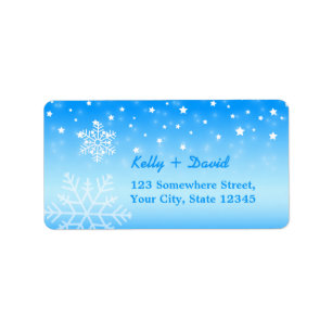 Winter Wedding Elegant Snowflakes Label