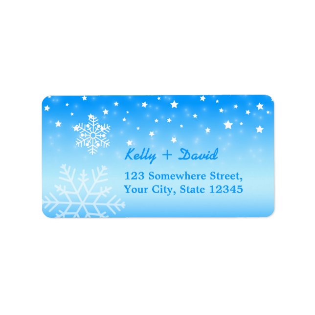 Winter Wedding Elegant Snowflakes Label (Front)