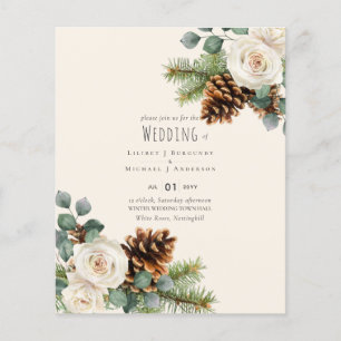 Winter Wedding Eucalyptus Greenery White Roses Flyer