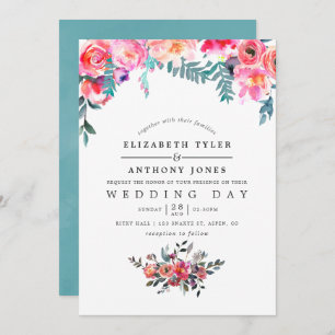 Winter Wedding Floral Invitation