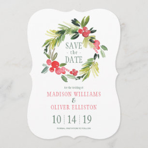 Winter Wedding Floral r Wreath    Save the Date