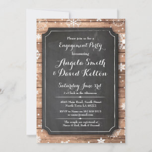 Winter Wedding Floral Snowflake Engagement Invite