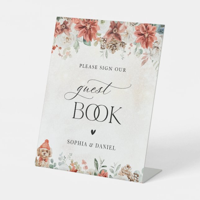 Winter Wedding Guest Book Sign (Front)