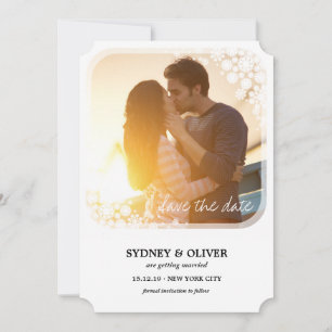 Winter Wedding Holiday Snowflakes Save The Date Invitation