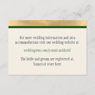 Winter Wedding Information Card