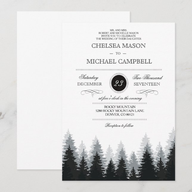 Winter Wedding Invitation (Front/Back)