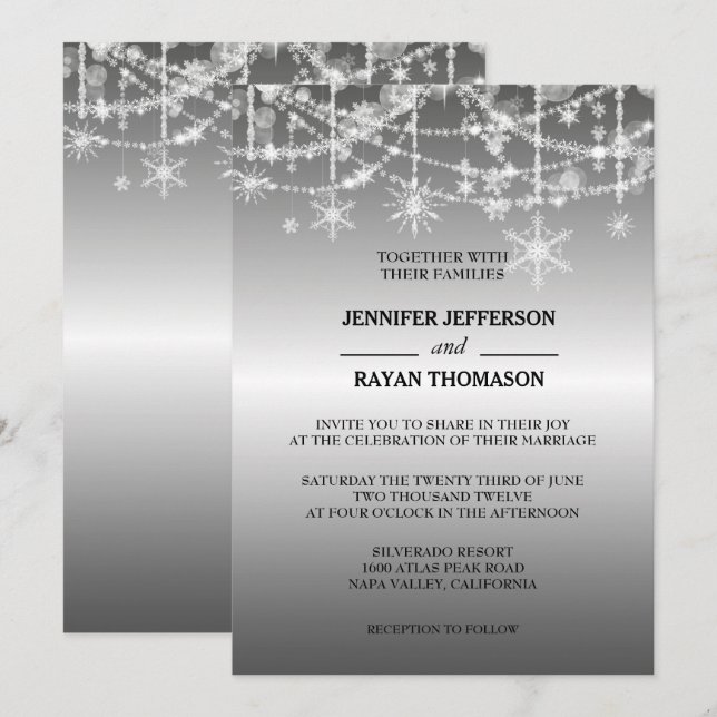 Winter wedding Invitation (Front/Back)