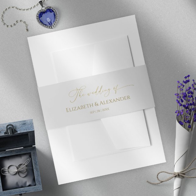 Winter Wedding Invitation Belly Band Gilded (Creator Uploaded)