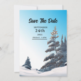 Winter wedding invitation card, colour design