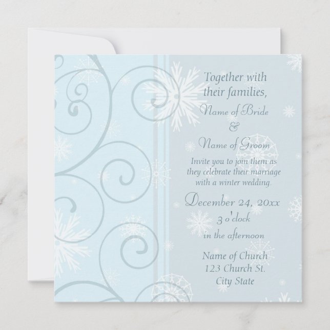 Winter Wedding Invitation Cards (Front)