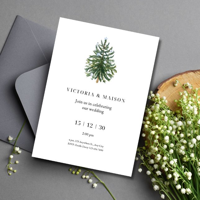 Winter Wedding Invitation Christmas Wedding invite (Creator Uploaded)