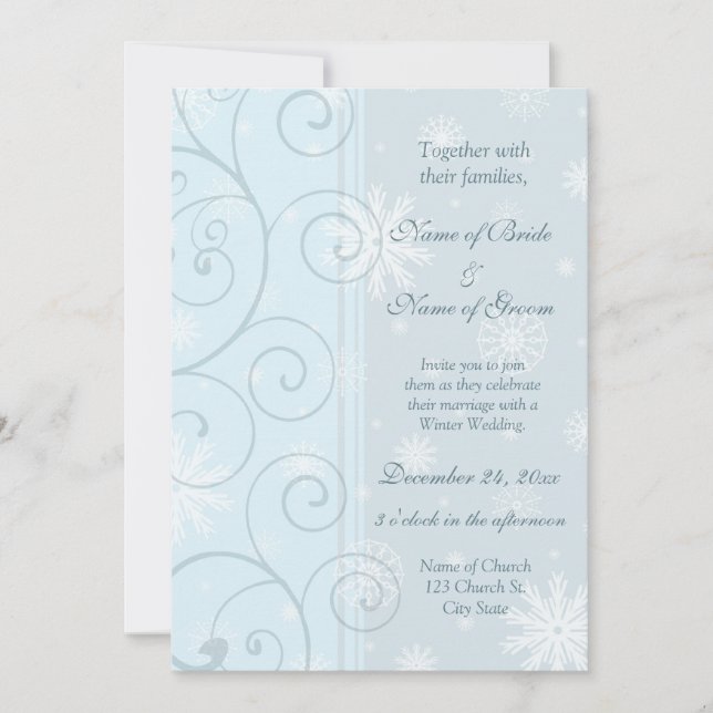 Winter Wedding Invitation Photo Cards (Front)