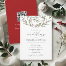 Winter Wedding Invitations with QR Code