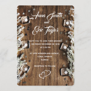 Winter Wedding Invitations - Wood and Ice