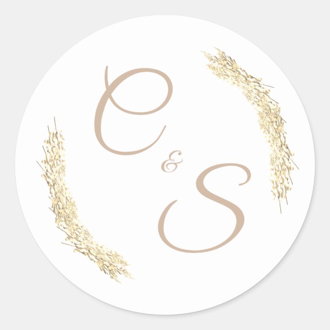 Winter Wedding Monogrammed Stationary Sticker (Front)