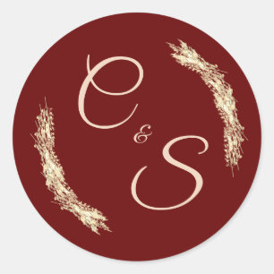 Winter Wedding Monogrammed Stationary Sticker