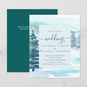 Winter Wedding Mountain Pine Trees Snow