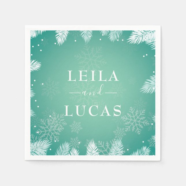 Winter Wedding Napkin (Front)