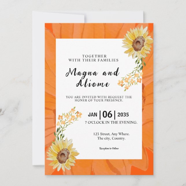 Winter Wedding Natural Invitations Design Template (Front)
