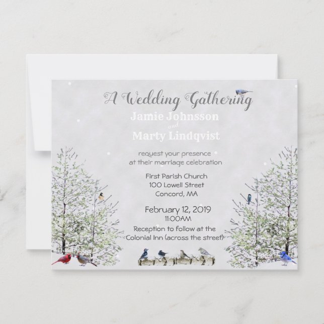Winter Wedding-Nature Theme: Invitation (Front)