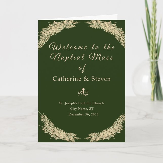 Winter Wedding Nuptial Mass with Photo  Programme (Front)