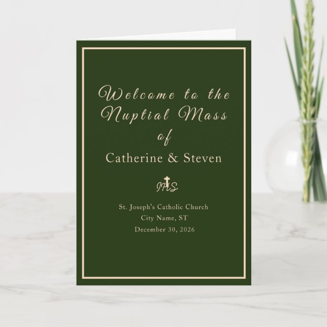Winter Wedding Nuptial Mass with Photo  Programme (Front)