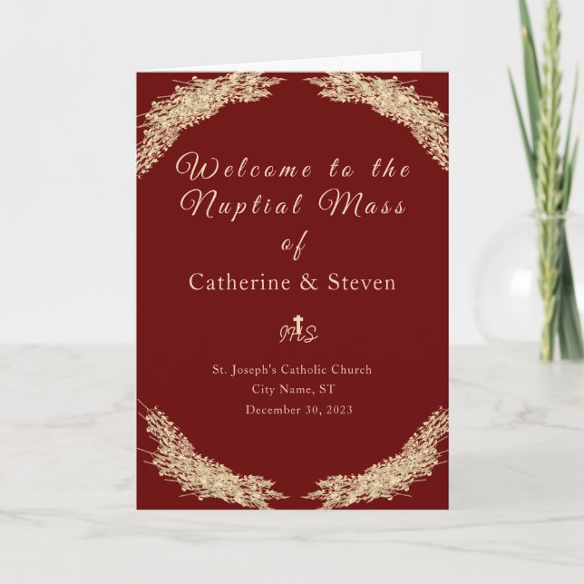 Winter Wedding Nuptial Mass with Photo  Programme (Front)