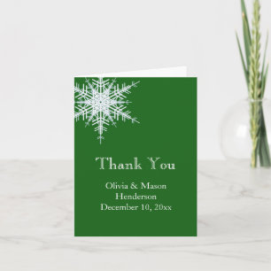Winter Wedding Offset Snowflake Thank You Card