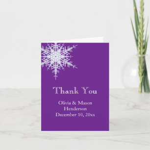 Winter Wedding Offset Snowflake Thank You Card