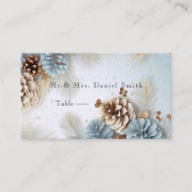 Winter Wedding Pine Cones Blue Brown White