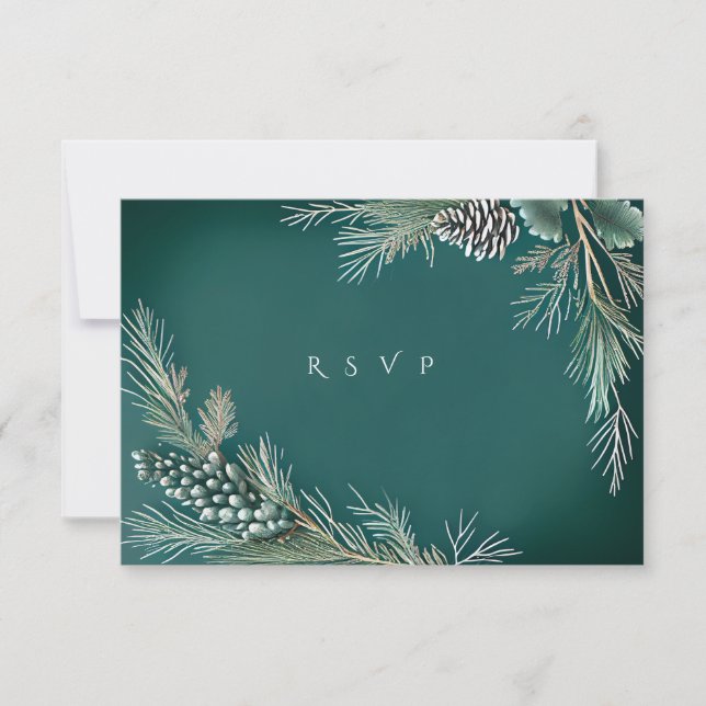 Winter Wedding Pine Cones  Pineberries Green White (Front)