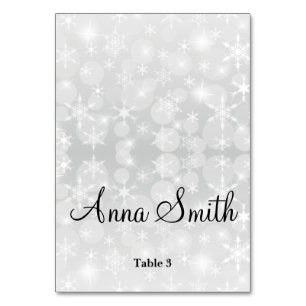 Winter Wedding place cards,Snowflakes Wedding plac Table Number