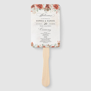 Winter Wedding Program Hand Fan
