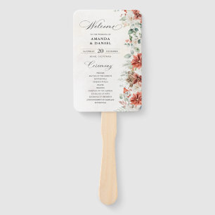 Winter Wedding Program Hand Fan