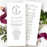 Winter Wedding Programs Pink Hibiscus Flower Invitation<br><div class="desc">These winter wedding ceremony programs feature the bride and groom's initials encircled by unique line art. Use the template fields to add your order of service. The card reverses to space to add your wedding party details. Order tea length printed cards or printable wedding programs. A charming choice for minimalist...</div>