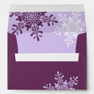 Winter Wedding Purple Snowflake Return Address A7 Envelope