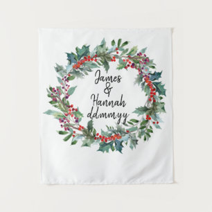 Winter Wedding Reception Backdrop Photo Booth Prop Tapestry