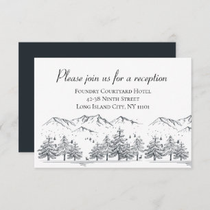Winter Wedding Reception Mountains Trees Nature Invitation