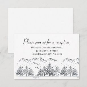 Winter Wedding Reception Mountains Trees Nature Invitation
