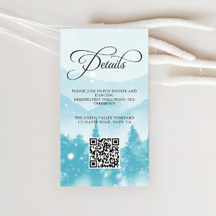 Winter Wedding Reception QR CODE Budget Enclosure Card