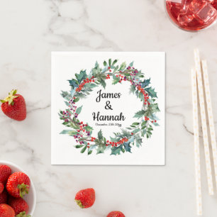 Winter Wedding Reception Serviettes Holiday Favour Napkin