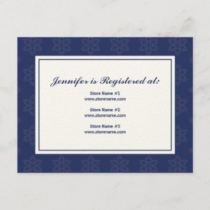 Winter Wedding Registry Card in Navy on Cream