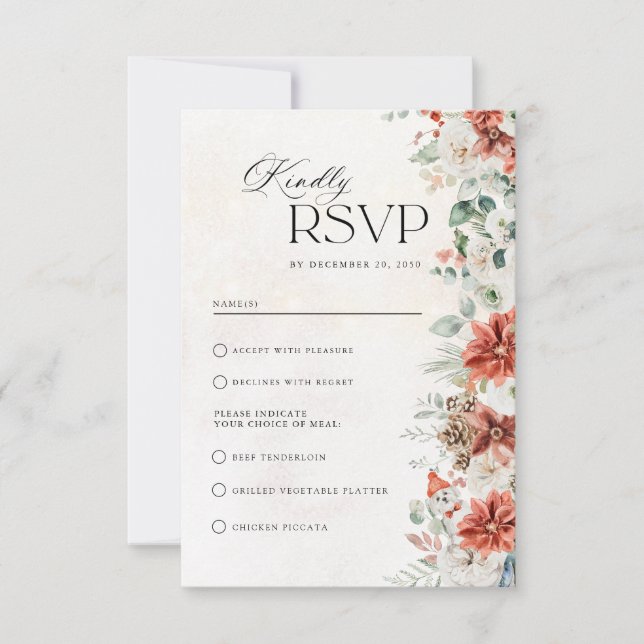 Winter Wedding RSVP Card (Front)