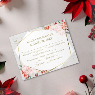 Winter Wedding RSVP Enclosure Card Gilded