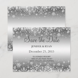 Winter wedding save the date invitation