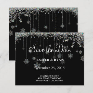 Winter wedding save the date invitation