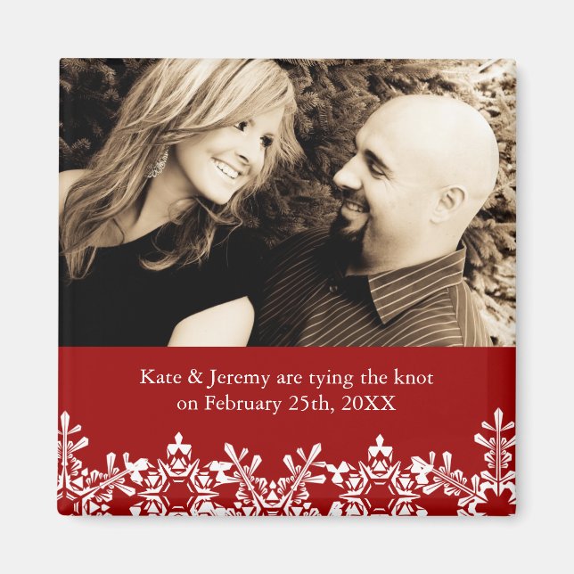 Winter Wedding Save the Date Magnet (Front)