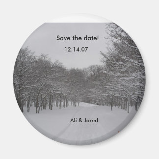 Winter wedding save the date magnet