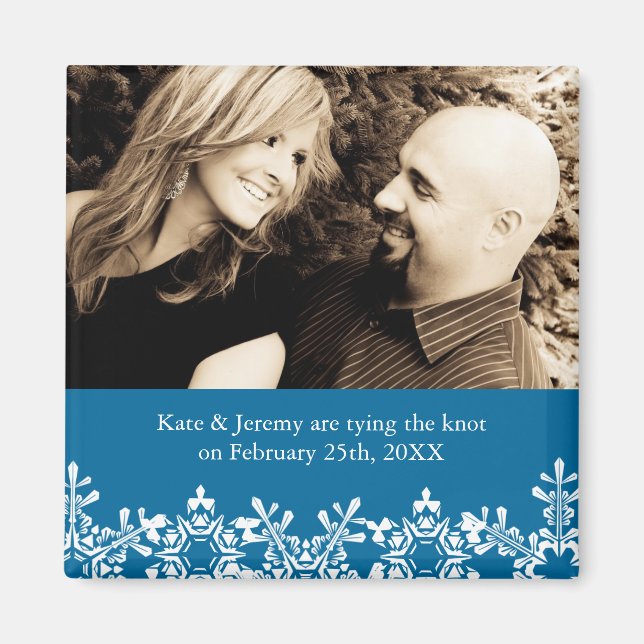 Winter Wedding Save the Date Magnet (Front)